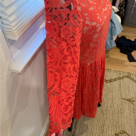 Coral Lace Dress 12P - Picture 3 of 6